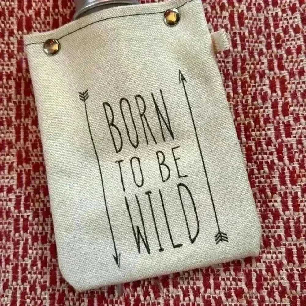 Capabunga Tote+Able Canvas Flask 4-Ounce, Born To Be Wild